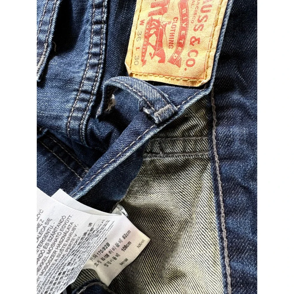 Levi's 559 Relaxed Straight Jeans Mens 36x30 Dark Washed Western Workwear Grunge